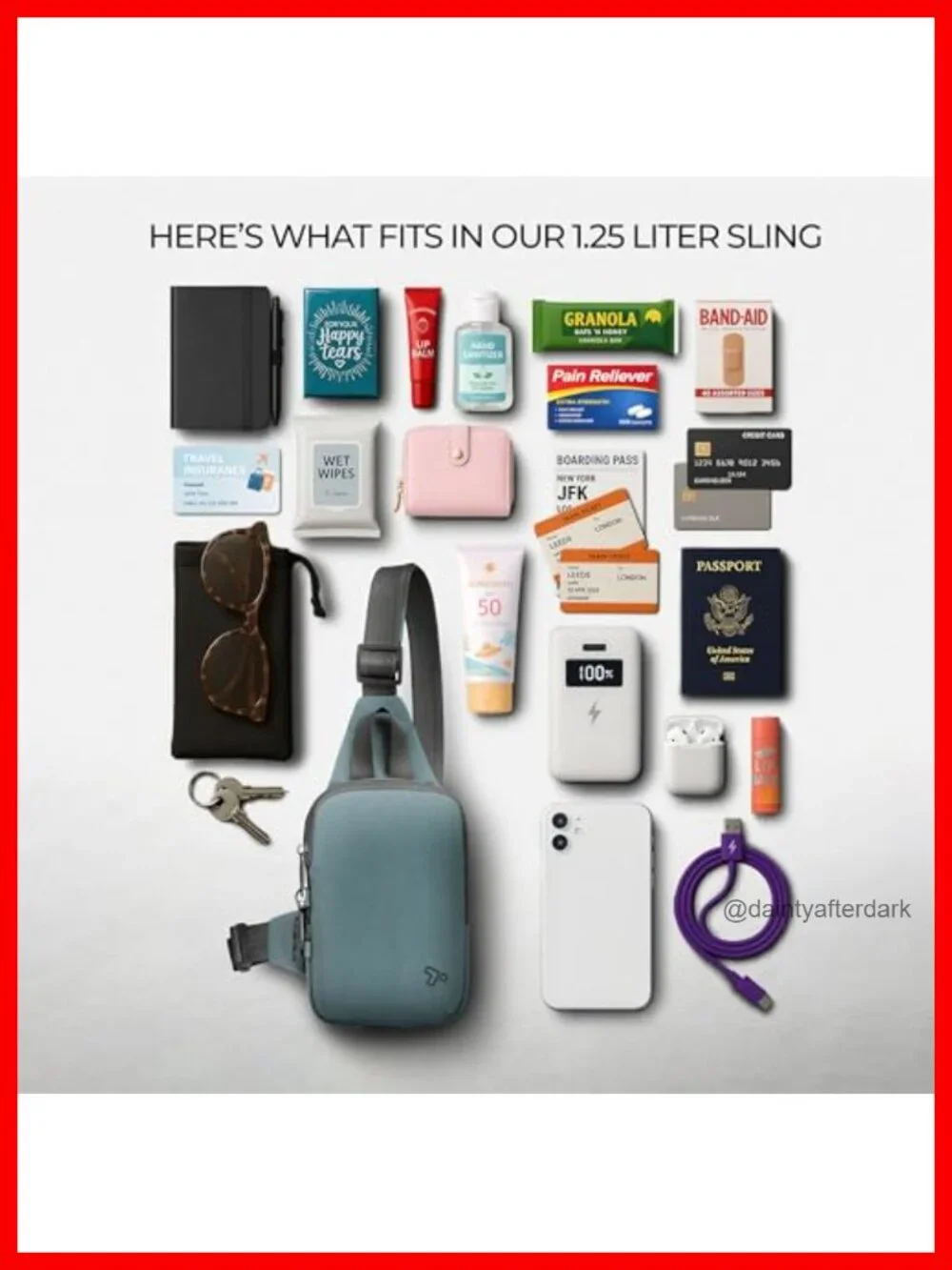 Anti-Theft Compact Sling Bag with RFID Blocking - Travel Essentials